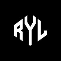 RYL letter logo design with polygon shape. RYL polygon and cube shape logo design. RYL hexagon vector logo template white and black colors. RYL monogram, business and real estate logo.