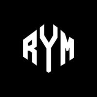 RYM letter logo design with polygon shape. RYM polygon and cube shape logo design. RYM hexagon vector logo template white and black colors. RYM monogram, business and real estate logo.