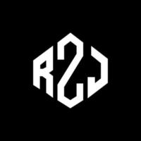 RZJ letter logo design with polygon shape. RZJ polygon and cube shape logo design. RZJ hexagon vector logo template white and black colors. RZJ monogram, business and real estate logo.