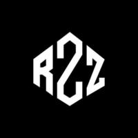 RZZ letter logo design with polygon shape. RZZ polygon and cube shape logo design. RZZ hexagon vector logo template white and black colors. RZZ monogram, business and real estate logo.