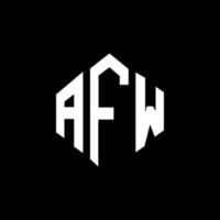 AFW letter logo design with polygon shape. AFW polygon and cube shape logo design. AFW hexagon vector logo template white and black colors. AFW monogram, business and real estate logo.