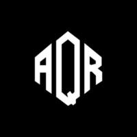 AQR letter logo design with polygon shape. AQR polygon and cube shape logo design. AQR hexagon vector logo template white and black colors. AQR monogram, business and real estate logo.