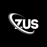 logotipo de zu. carta de zus. diseño del logotipo de la letra zus. logotipo de iniciales zus vinculado con círculo y logotipo de monograma en mayúsculas. tipografía zus para tecnología, negocios y marca inmobiliaria. vector