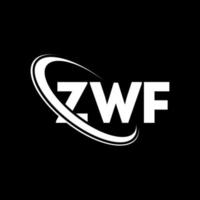 logotipo de ZWF. letra ZWF. diseño del logotipo de la letra zwf. logotipo de iniciales zwf vinculado con círculo y logotipo de monograma en mayúsculas. tipografía zwf para tecnología, negocios y marca inmobiliaria. vector