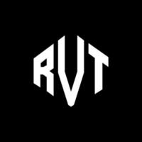 diseño de logotipo de letra rvt con forma de polígono. diseño de logotipo de forma de cubo y polígono rvt. rvt hexágono vector logo plantilla colores blanco y negro. monograma rvt, logotipo empresarial y inmobiliario.