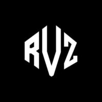 RVZ letter logo design with polygon shape. RVZ polygon and cube shape logo design. RVZ hexagon vector logo template white and black colors. RVZ monogram, business and real estate logo.