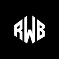 diseño de logotipo de letra rwb con forma de polígono. diseño de logotipo de forma de cubo y polígono rwb. rwb hexágono vector logo plantilla colores blanco y negro. monograma rwb, logotipo empresarial y inmobiliario.