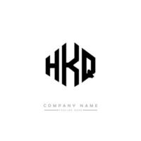 HKQ letter logo design with polygon shape. HKQ polygon and cube shape logo design. HKQ hexagon vector logo template white and black colors. HKQ monogram, business and real estate logo.