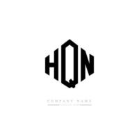 diseño de logotipo de letra hqn con forma de polígono. diseño de logotipo en forma de cubo y polígono hqn. hqn hexágono vector logo plantilla colores blanco y negro. monograma hqn, logotipo comercial e inmobiliario.