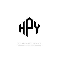 HPY letter logo design with polygon shape. HPY polygon and cube shape logo design. HPY hexagon vector logo template white and black colors. HPY monogram, business and real estate logo.