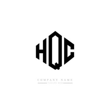 HQC letter logo design with polygon shape. HQC polygon and cube shape logo design. HQC hexagon vector logo template white and black colors. HQC monogram, business and real estate logo.