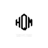 diseño de logotipo de letra hqm con forma de polígono. diseño de logotipo en forma de cubo y polígono hqm. hqm hexágono vector logo plantilla colores blanco y negro. monograma hqm, logotipo comercial e inmobiliario.