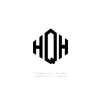 HQH letter logo design with polygon shape. HQH polygon and cube shape logo design. HQH hexagon vector logo template white and black colors. HQH monogram, business and real estate logo.