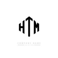 diseño de logotipo de letra htm con forma de polígono. diseño de logotipo en forma de cubo y polígono htm. htm plantilla de logotipo vectorial hexagonal colores blanco y negro. monograma htm, logotipo comercial e inmobiliario. vector