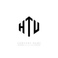 HTU letter logo design with polygon shape. HTU polygon and cube shape logo design. HTU hexagon vector logo template white and black colors. HTU monogram, business and real estate logo.