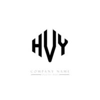 HVY letter logo design with polygon shape. HVY polygon and cube shape logo design. HVY hexagon vector logo template white and black colors. HVY monogram, business and real estate logo.