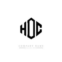 HDC letter logo design with polygon shape. HDC polygon and cube shape logo design. HDC hexagon vector logo template white and black colors. HDC monogram, business and real estate logo.