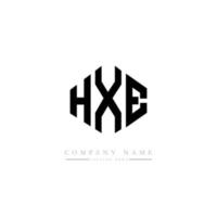 HXE letter logo design with polygon shape. HXE polygon and cube shape logo design. HXE hexagon vector logo template white and black colors. HXE monogram, business and real estate logo.