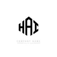 diseño de logotipo de letra hai con forma de polígono. diseño de logotipo en forma de polígono y cubo de hai. hai hexágono vector logo plantilla colores blanco y negro. monograma hai, logotipo comercial y inmobiliario.