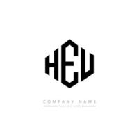 HEU letter logo design with polygon shape. HEU polygon and cube shape logo design. HEU hexagon vector logo template white and black colors. HEU monogram, business and real estate logo.