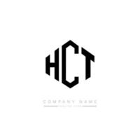 HCT letter logo design with polygon shape. HCT polygon and cube shape logo design. HCT hexagon vector logo template white and black colors. HCT monogram, business and real estate logo.