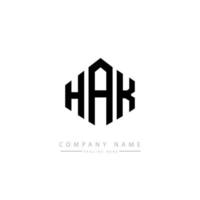 HAK letter logo design with polygon shape. HAK polygon and cube shape logo design. HAK hexagon vector logo template white and black colors. HAK monogram, business and real estate logo.