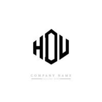 HDU letter logo design with polygon shape. HDU polygon and cube shape logo design. HDU hexagon vector logo template white and black colors. HDU monogram, business and real estate logo.