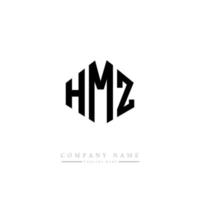 diseño de logotipo de letra hmz con forma de polígono. diseño de logotipo en forma de cubo y polígono hmz. hmz hexágono vector logo plantilla colores blanco y negro. monograma hmz, logotipo empresarial y inmobiliario.