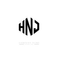 HNJ letter logo design with polygon shape. HNJ polygon and cube shape logo design. HNJ hexagon vector logo template white and black colors. HNJ monogram, business and real estate logo.