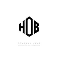 HOB letter logo design with polygon shape. HOB polygon and cube shape logo design. HOB hexagon vector logo template white and black colors. HOB monogram, business and real estate logo.