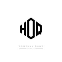 HOQ letter logo design with polygon shape. HOQ polygon and cube shape logo design. HOQ hexagon vector logo template white and black colors. HOQ monogram, business and real estate logo.