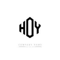 HOY letter logo design with polygon shape. HOY polygon and cube shape logo design. HOY hexagon vector logo template white and black colors. HOY monogram, business and real estate logo.