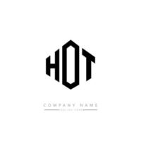 HOT letter logo design with polygon shape. HOT polygon and cube shape logo design. HOT hexagon vector logo template white and black colors. HOT monogram, business and real estate logo.