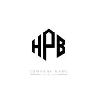HPB letter logo design with polygon shape. HPB polygon and cube shape logo design. HPB hexagon vector logo template white and black colors. HPB monogram, business and real estate logo.