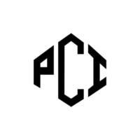 diseño de logotipo de letra pci con forma de polígono. diseño de logotipo de forma de cubo y polígono pci. pci hexagon vector logo plantilla colores blanco y negro. Monograma pci, logotipo empresarial y inmobiliario.
