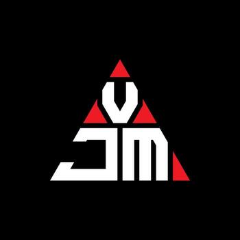 VJM triangle letter logo design with triangle shape. VJM triangle logo design monogram. VJM triangle vector logo template with red color. VJM triangular logo Simple, Elegant, and Luxurious Logo.
