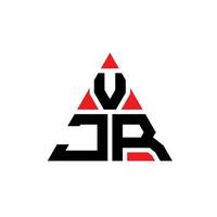 VJR triangle letter logo design with triangle shape. VJR triangle logo design monogram. VJR triangle vector logo template with red color. VJR triangular logo Simple, Elegant, and Luxurious Logo.