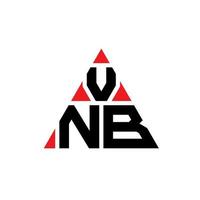 Diseño de logotipo de letra triangular vnb con forma de triángulo. monograma de diseño de logotipo de triángulo vnb. plantilla de logotipo de vector de triángulo vnb con color rojo. logotipo triangular vnb logotipo simple, elegante y lujoso.