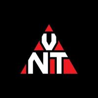 diseño de logotipo de letra triangular vnt con forma de triángulo. monograma de diseño de logotipo de triángulo vnt. plantilla de logotipo de vector de triángulo vnt con color rojo. logotipo triangular vnt logotipo simple, elegante y lujoso.