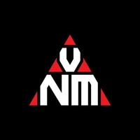 diseño de logotipo de letra triangular vnm con forma de triángulo. monograma de diseño de logotipo de triángulo vnm. plantilla de logotipo de vector de triángulo vnm con color rojo. logotipo triangular vnm logotipo simple, elegante y lujoso.