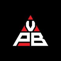 diseño de logotipo de letra triangular vpb con forma de triángulo. monograma de diseño de logotipo de triángulo vpb. plantilla de logotipo de vector de triángulo vpb con color rojo. logotipo triangular vpb logotipo simple, elegante y lujoso.