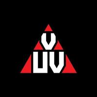 diseño de logotipo de letra triangular vuu con forma de triángulo. monograma de diseño del logotipo del triángulo vuu. plantilla de logotipo de vector de triángulo vuu con color rojo. logotipo triangular vuu logotipo simple, elegante y lujoso.