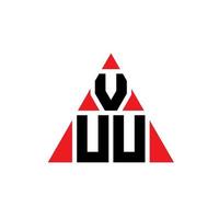 diseño de logotipo de letra triangular vuu con forma de triángulo. monograma de diseño del logotipo del triángulo vuu. plantilla de logotipo de vector de triángulo vuu con color rojo. logotipo triangular vuu logotipo simple, elegante y lujoso.