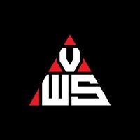 diseño de logotipo de letra triangular vws con forma de triángulo. monograma de diseño del logotipo del triángulo vws. plantilla de logotipo de vector de triángulo vws con color rojo. logotipo triangular vws logotipo simple, elegante y lujoso.