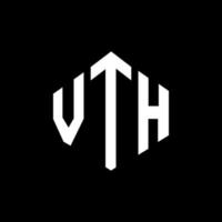 VTH letter logo design with polygon shape. VTH polygon and cube shape logo design. VTH hexagon vector logo template white and black colors. VTH monogram, business and real estate logo.