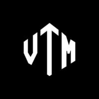 VTM letter logo design with polygon shape. VTM polygon and cube shape logo design. VTM hexagon vector logo template white and black colors. VTM monogram, business and real estate logo.