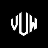 VUW letter logo design with polygon shape. VUW polygon and cube shape logo design. VUW hexagon vector logo template white and black colors. VUW monogram, business and real estate logo.