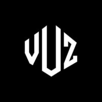 VUZ letter logo design with polygon shape. VUZ polygon and cube shape logo design. VUZ hexagon vector logo template white and black colors. VUZ monogram, business and real estate logo.