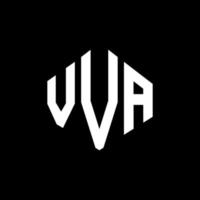 diseño de logotipo de letra vva con forma de polígono. diseño de logotipo en forma de cubo y polígono vva. vva hexágono vector logo plantilla colores blanco y negro. monograma vva, logotipo comercial e inmobiliario.