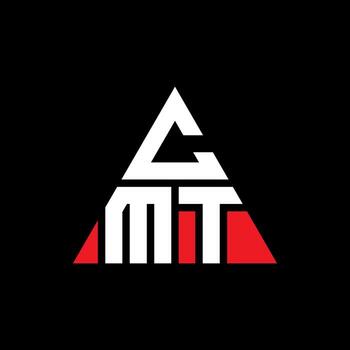 CMT triangle letter logo design with triangle shape. CMT triangle logo design monogram. CMT triangle vector logo template with red color. CMT triangular logo Simple, Elegant, and Luxurious Logo.